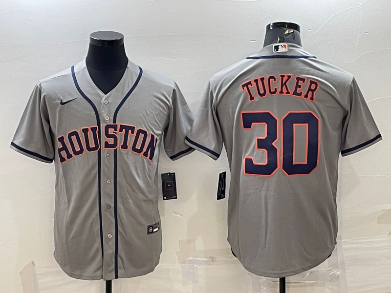 Men's Houston Astros Kyle Tucker #30 Gray Jersey